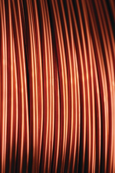 Close up of copper wire